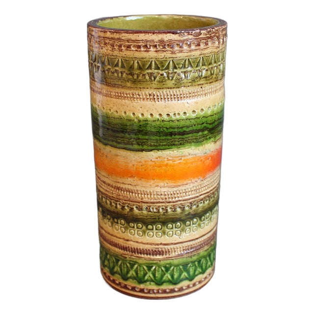 Mid-Century Modern Italian Sahara Ceramic Vase by Aldo Londi for Bitossi, 1960s For Sale