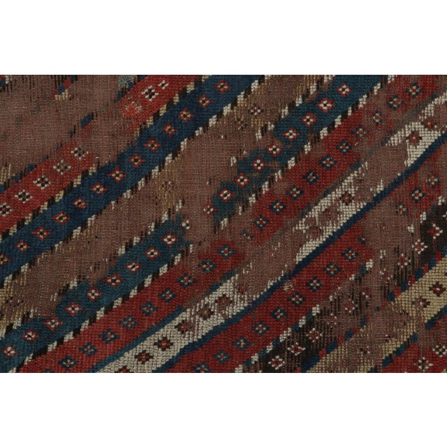 Antique Kazak Runner Rug With Red & Blue Geometric Patterns, From Rug & Kilim For Sale In New York - Image 6 of 7