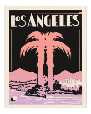 Art Deco Los Angeles Print - Vintage La - Palm Tree Print