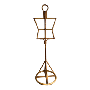 Mid 20th Century Vintage Boho Anthropomorphic Hat & Coat Rack Stand in Bamboo and Rattan