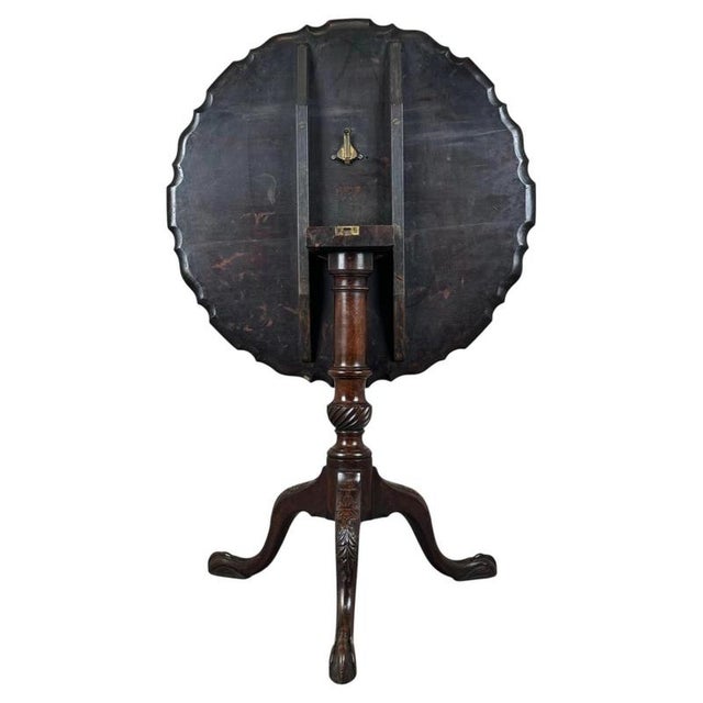 18th Antique Century Georgian Mahogany Piecrust Tripod Table For Sale - Image 4 of 6