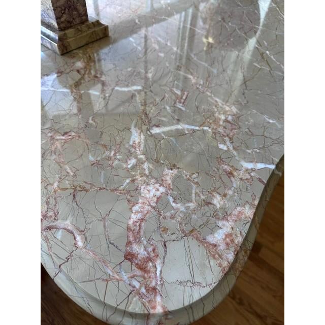 Vintage Italian Neoclassical Travertine Console Table For Sale - Image 4 of 6