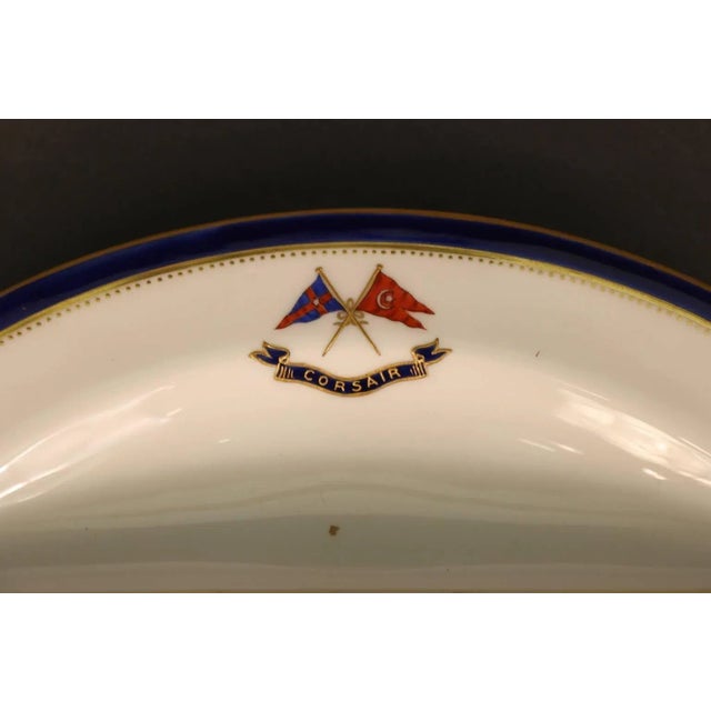Nautical Asparagus Plate; J. Pierpont Morgan House Burgee, circa 1890 For Sale - Image 3 of 4