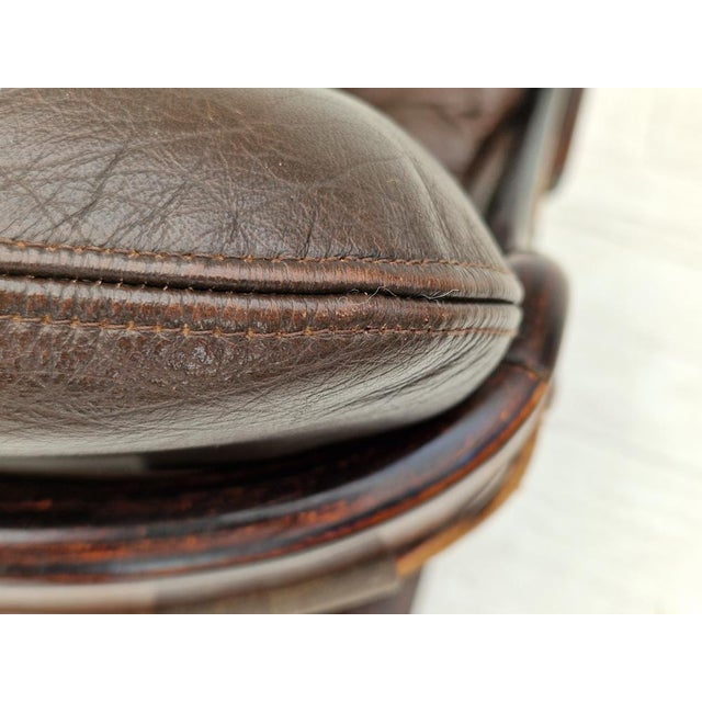 Brown Leather Lounge Chair by Ake Fribytter for Nelo Sweden, 1970s For Sale - Image 13 of 18