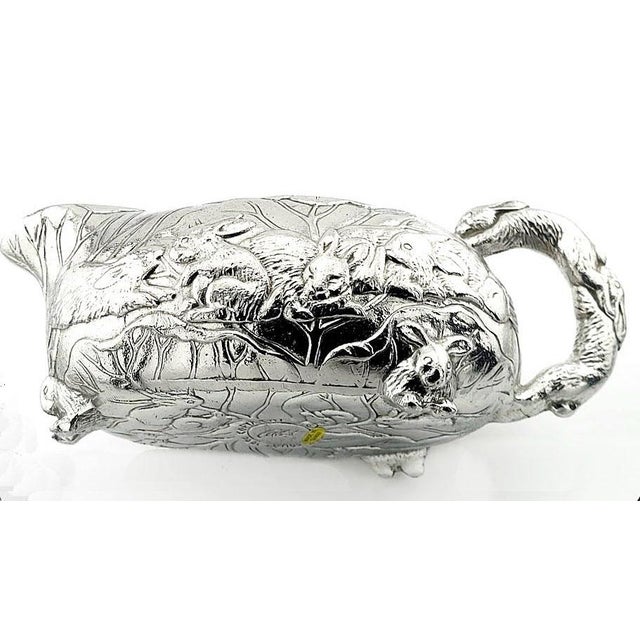 Contemporary Arthur Court Aluminum Gravy Boat Bunnies Rabbits For Sale - Image 3 of 3