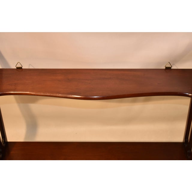 Brown English Mahogany Hanging Wall Shelf, Circa 1950's For Sale - Image 8 of 9