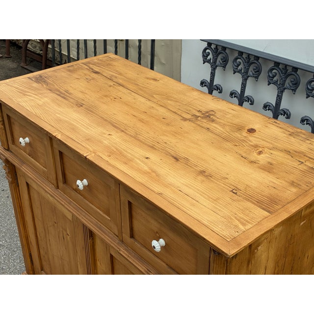 Pine Two Door Three Drawer Dresser Base For Sale - Image 11 of 15