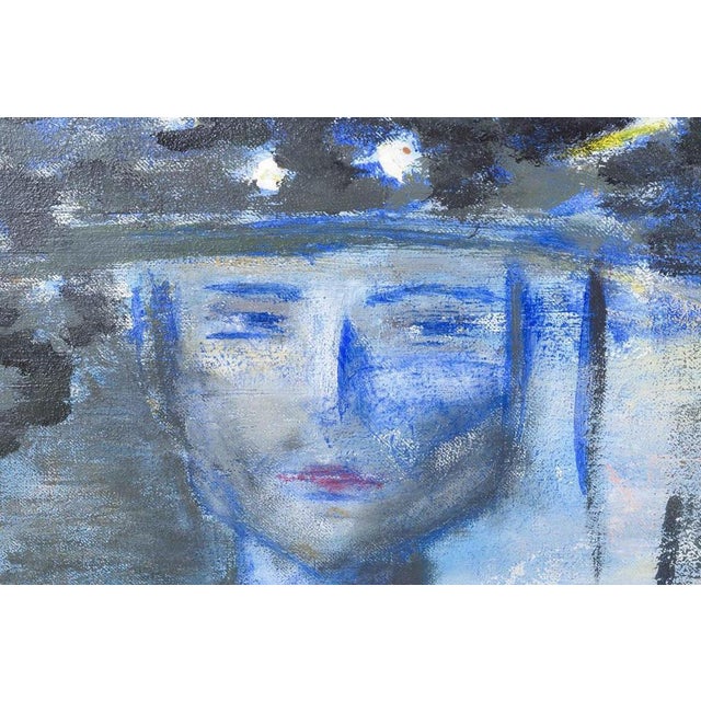 Modern Swedish Artist, Composition with Woman's Face, 1950s-1960s, Oil on Canvas For Sale - Image 3 of 5