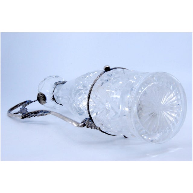 Silver Cut Glass Jug with Silver Structure For Sale - Image 8 of 9