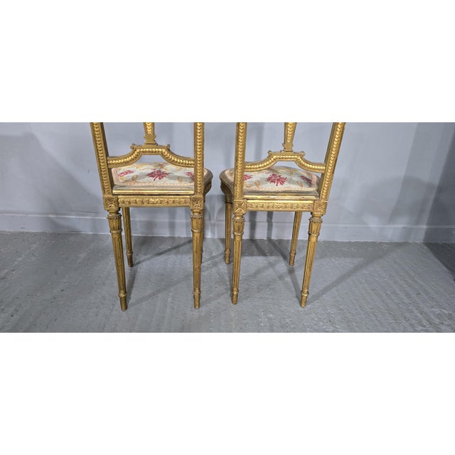 Gold French Boudoir Chairs, 1880, Set of 2 For Sale - Image 8 of 9