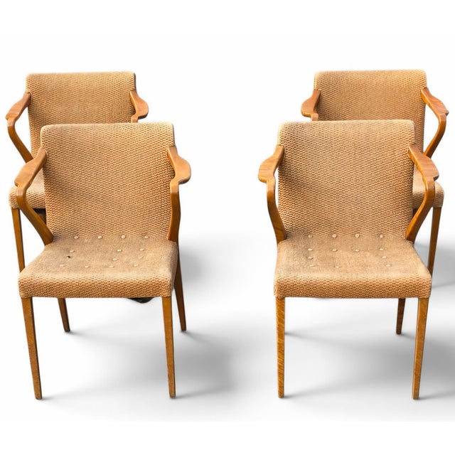 Set of Four Axel Larsson Model 1522 Armchairs for Bodafors, Swedish Modern, 1930s For Sale In Washington DC - Image 6 of 14