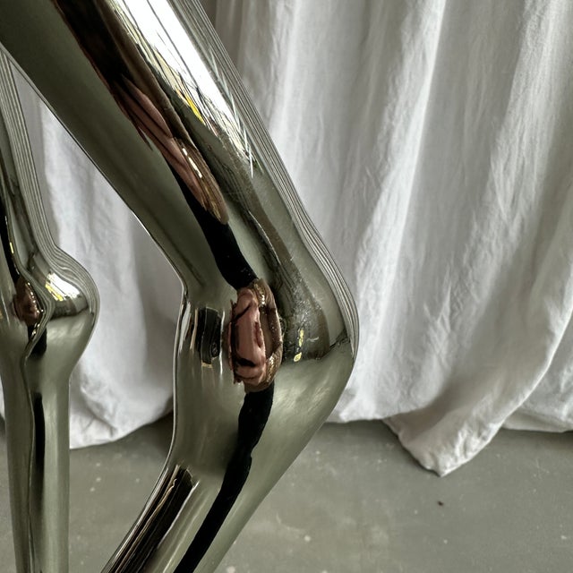 Vintage Pearl White and Silver Plastic Flamingo Sculpture, 1970s For Sale - Image 15 of 18