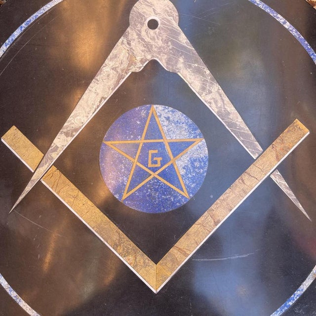 Large Table Top with Lapis-Lazuli Marble Inlay, 1960s For Sale - Image 16 of 18