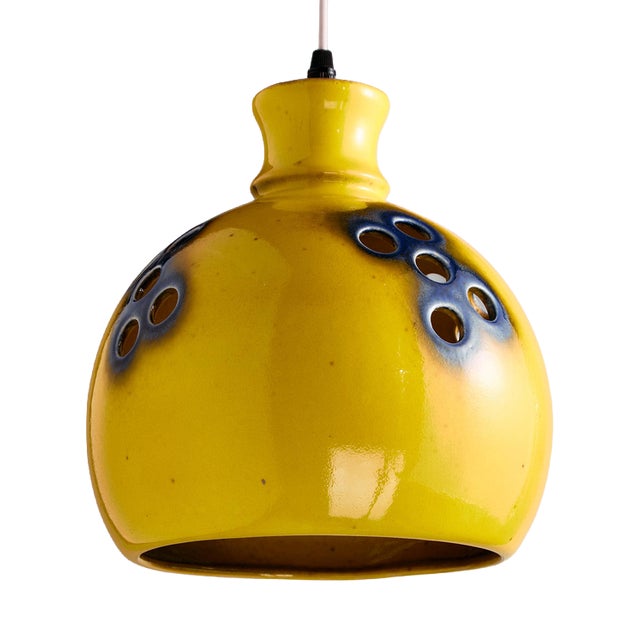 Vintage Ceramic Pendant Light, 1970s For Sale