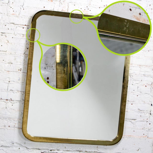 Late 20th Century Modern Wall Mirror by Milo Baughman for Thayer Coggin Brass Lamé Shape Frame For Sale - Image 17 of 18