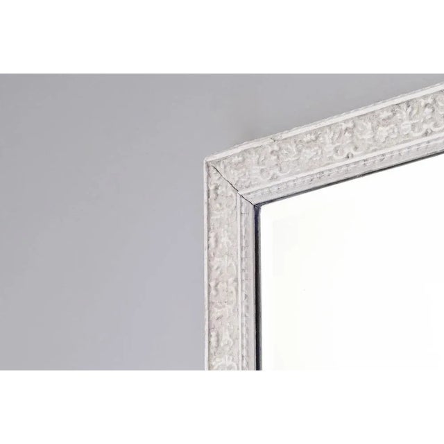 Large White Mirror in Glass and Wood For Sale - Image 6 of 7