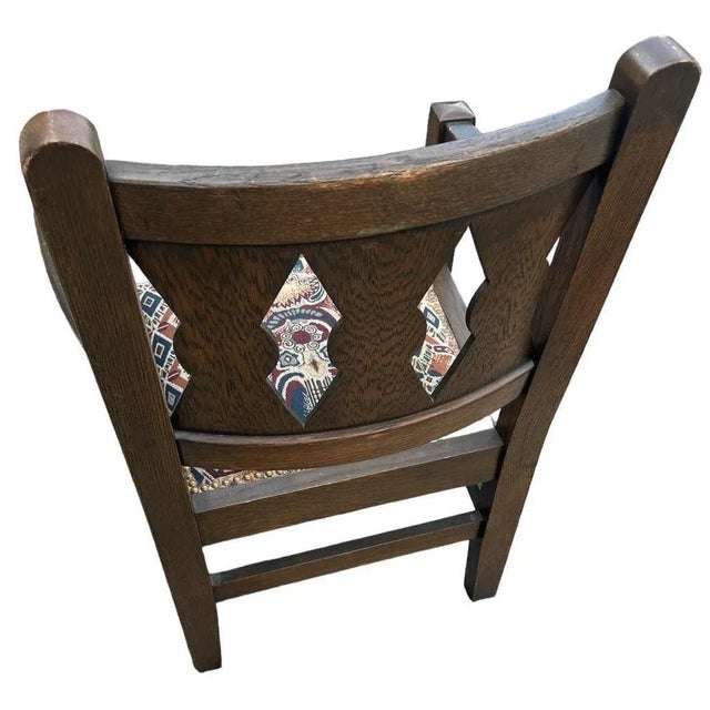 English Arts & Crafts Solid Quarter Sawn Oak Chair - Antique Late 19th Century For Sale - Image 4 of 4