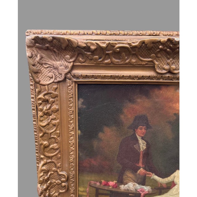 Antique Victorian Gilt Framed Oil Painting on Canvas The Proposal H. B. Sparks An antique oil painting titled 'The...