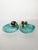 Pair of glazed ceramic serving dishes, made in France in the 1960s. The ceramics are signed. Each dish has a free-flowing,...