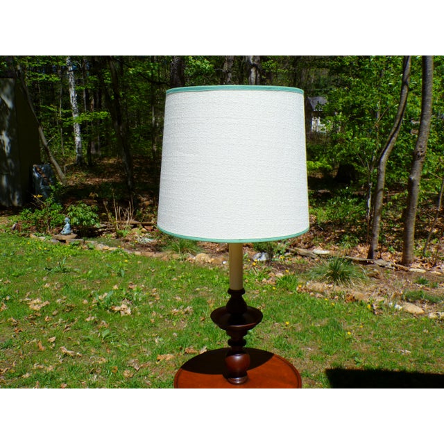 Vintage Solid Mahogany Barley Twist Floor Lamp Table For Sale In Boston - Image 6 of 16