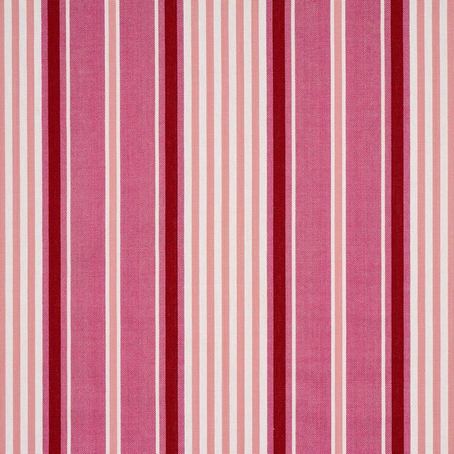 Sample - Schumacher Minzer Cotton Stripe Fabric in Pink For Sale