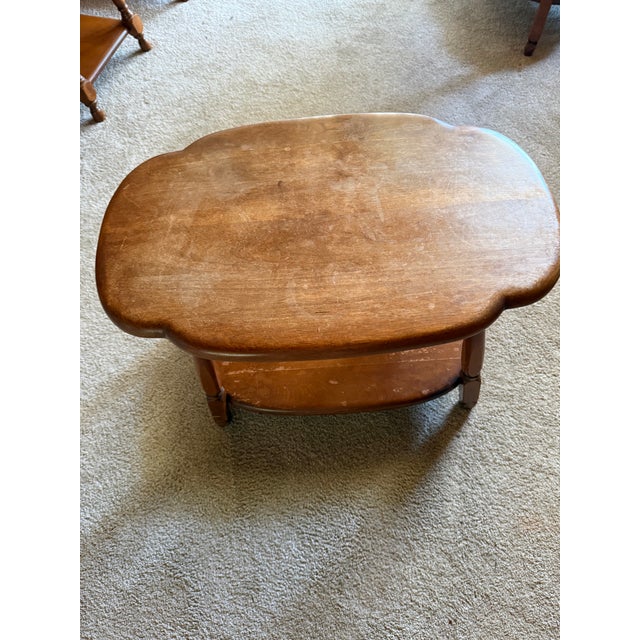 Mid-Century Modern Mid 20th Century Attributed to Heywood-Wakefield Birch Scalloped End Table No. C3845g Mid-Century For Sale - Image 3 of 4