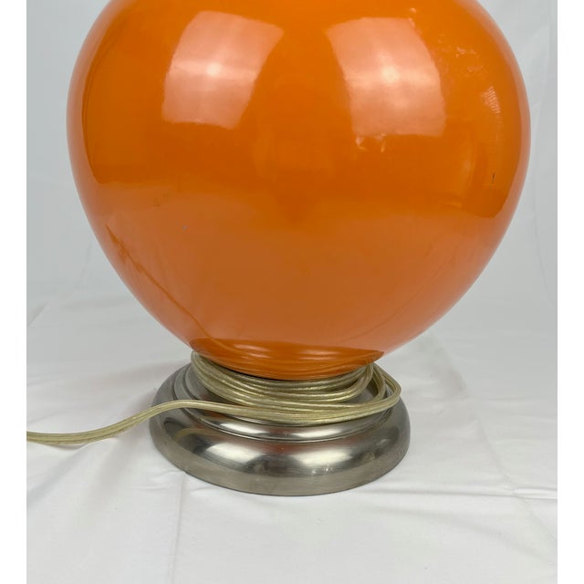 Late 20th Century Orange Mid-Century Lamp For Sale - Image 5 of 5