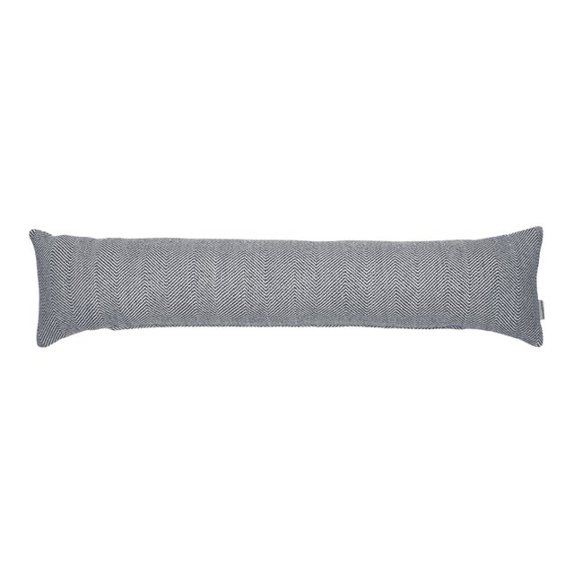 Blue Herringbone Woven Draught Excluder - 20x90cm (8"x35") For Sale