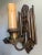This are a beautiful pair of cast bronze wall sconces with wonderful draping detail. The combination of the polychrome...