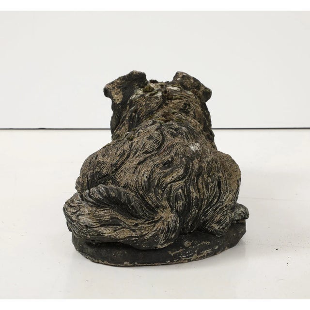 Black 20th Century Reconstituted Black Stone Dog Garden Ornament, England For Sale - Image 8 of 9