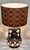 1970s Vintage German Fat Lava Table Lamp with Brown-Grey Ceramic Base and Fabric Shade, 1970s For Sale - Image 5 of 9