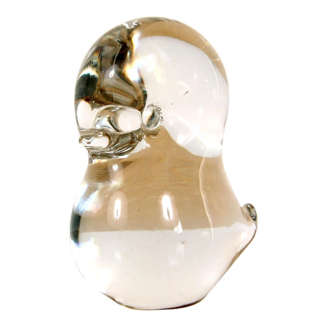 Vintage Mid Century Art Glass Duckling Figure For Sale