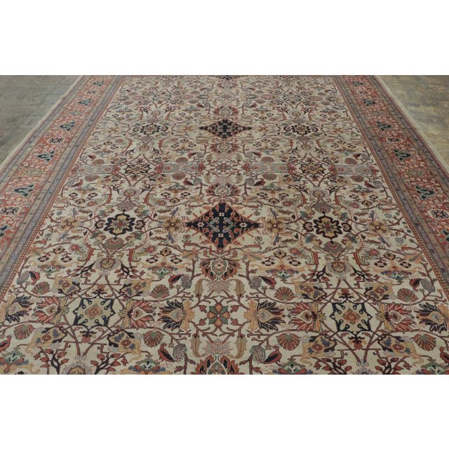 Hand-knotted in fine wool circa 1910-1920, this 10x13 antique Farahan Persian rug is an exceptional new addition to Rug &...