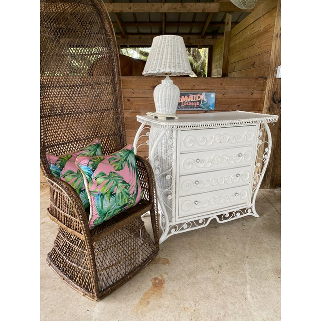 Vintage Boho Chic Coastal Fiddlehead Wicker Dresser Chairish