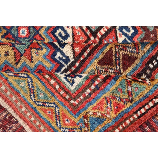Antique Caucasian Kazak Rug With Red Field and Star Medallion Design For Sale - Image 11 of 12