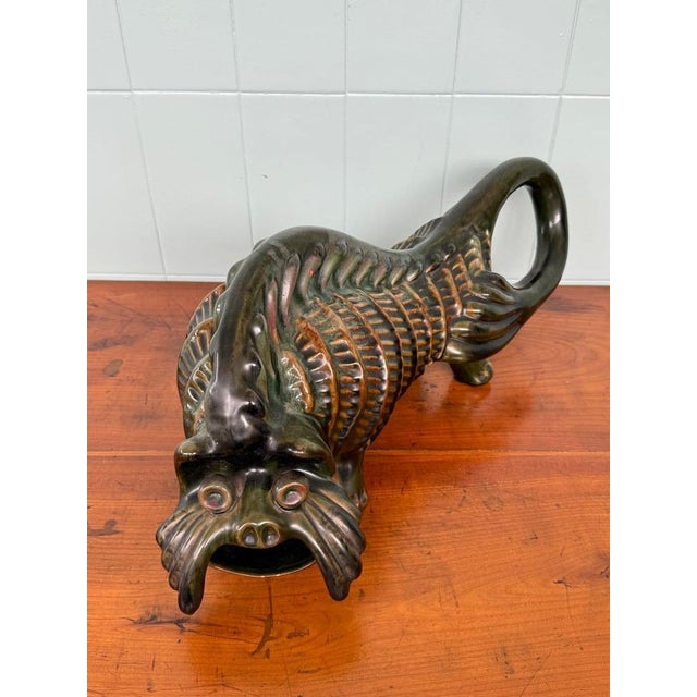 Decorative Sculpture Whale Fish Design in Majolica by Protoryev for Vasylkiv, USSR, 1950s For Sale - Image 9 of 11