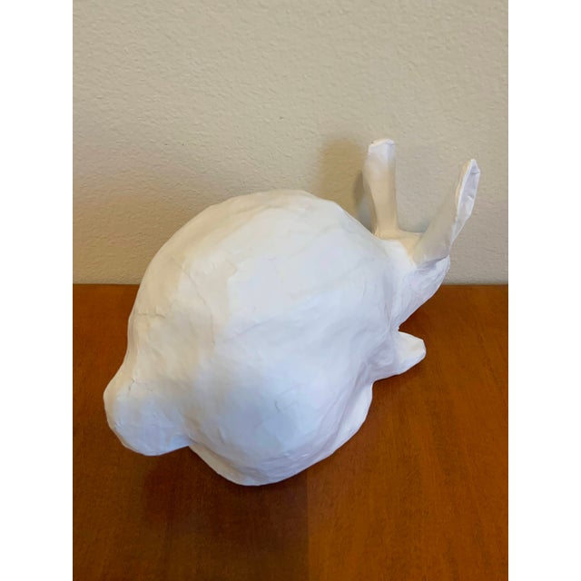 Off-white Haitian Handmade Paper Maché Rabbit for Crate & Barrel For Sale - Image 8 of 11