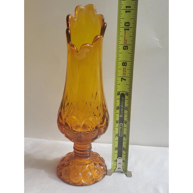 1966 Kanawha Amber Moon and Stars Glass Swung Vase For Sale - Image 9 of 10