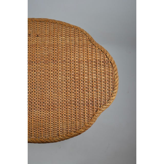 Mid-Century Free-Form Wicker and Rattan Side Table, 1960s For Sale - Image 12 of 17