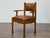 Early 20th Century English Burl Wood Armchair with Leather Upholstery and Turned Disc Feet For Sale In Atlanta - Image 6 of 12