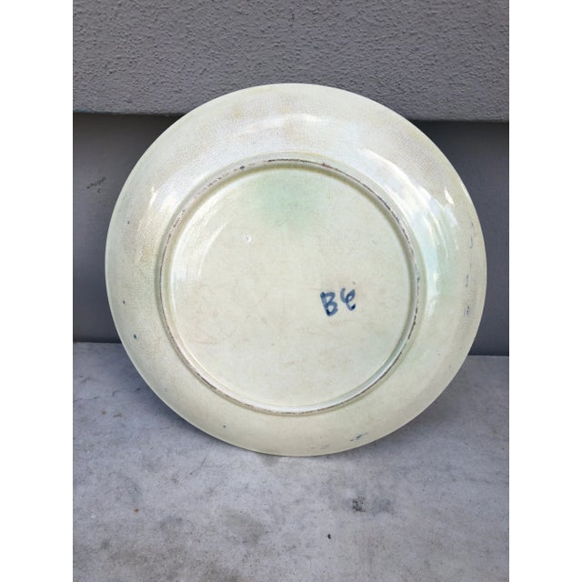 Late 19th Century 19th Century Large Belgium Majolica Bird Plate Wasmuel For Sale - Image 5 of 6