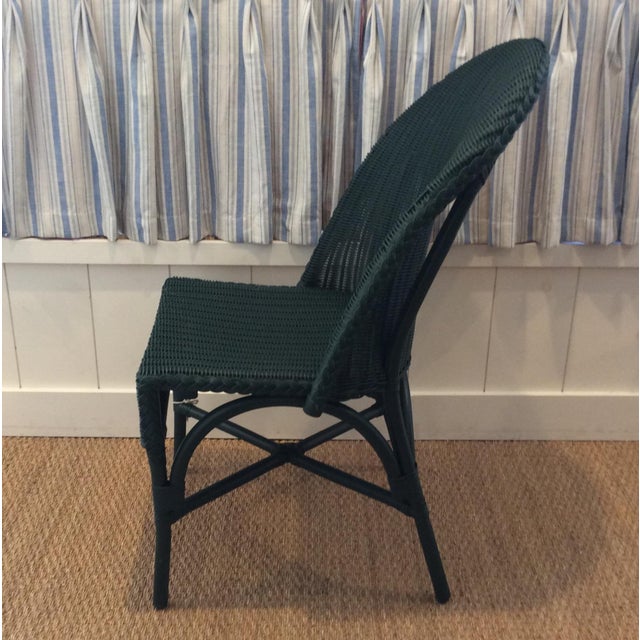 Vintage Green Wicker Chair Chairish