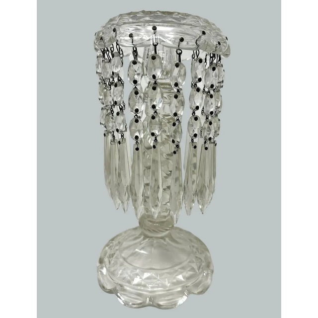 Antique Pair Irish Waterford Crystal Hand Cut Full Lead Lustres Vases Ireland For Sale - Image 4 of 11