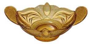 Art Deco Amber Blown Glass Bowl attributed to Brockwitz, 1930s
