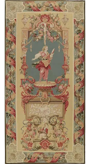 1990s Female on Pedestal Right-Facing Vertical Tapestry