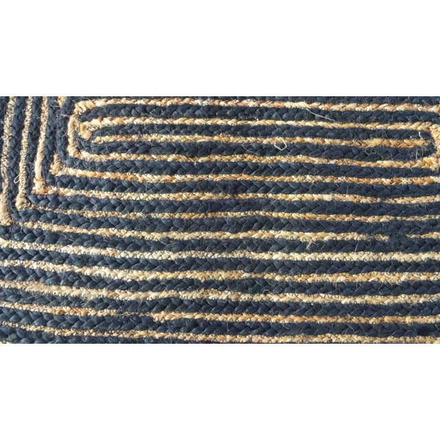 2020s Scallop Jute Doormat in Black For Sale - Image 5 of 6