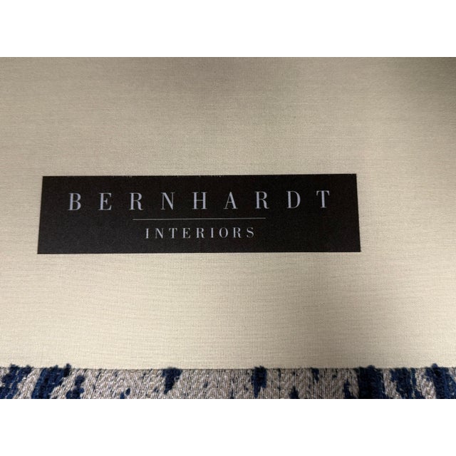 Bernhardt Interiors Marcourt Custom Navy Ikat Fabric Banquette For Sale - Image 11 of 12