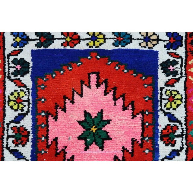 Ruby Red Mid 20th Century Anatolian Kilim Runner-2′7″ × 12′6″ For Sale - Image 8 of 13