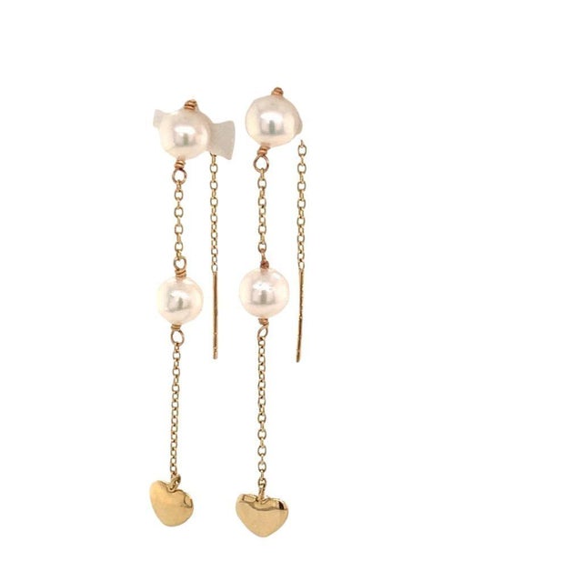 2010s Akoya Pearl Earrings 14k Yellow Gold Certified For Sale - Image 5 of 16