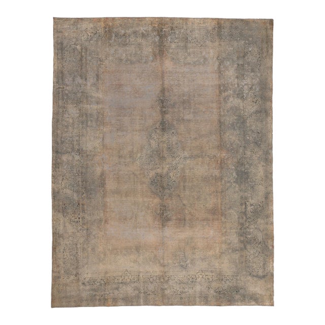 Mid 20th Century Vintage Turkish Modern Industrial Rug - 09'10 X 12'11 For Sale